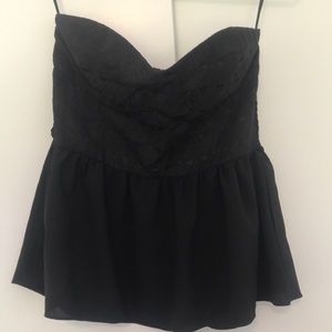 Black strapless top